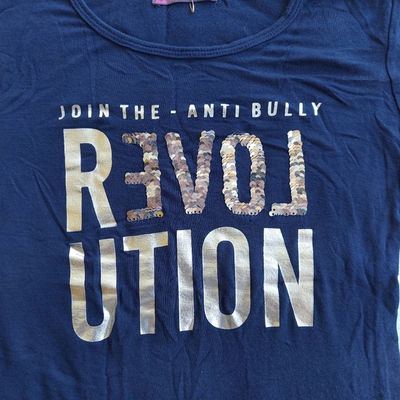 Girls Attitude - Navy Blue Short Sleeve Top Size 12 - Picture 4 of 8